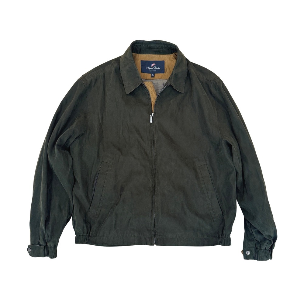 Newport Harbor Tailored Olive Green Bomber Jacket Full Zip Coat Mens L‎ Classic